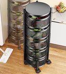 Boncun Rotating StorageRackKitchen vegetableStorage Organizer 5 Tier -Black - Brand New