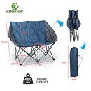 ALPHA CAMP OVERSIZED CAMPING CHAIR DOUBLE FOLDING CHAIR 2 PERSON - BLUE/GRAY - Like New