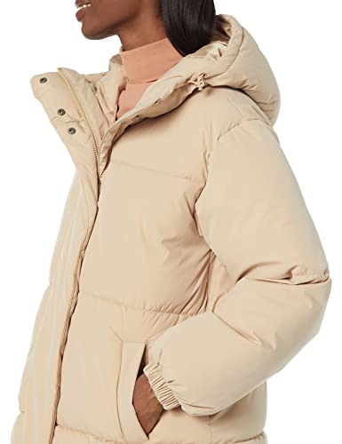 AMAZON ESSENTIALS WOMEN'S OVERSIZED LONG PUFFER JACKET PLUS SIZE TAN XL - Brand New