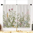 OPEODDIE GREEN BOTANICAL KITCHEN CURTAINS TREATMENT TIERS DRAPES 2 PANELS SET 36 - Like New