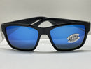 COSTA DEL MAR PAUNCH SUNGLASSES FRAME BLUE 580G GLASS LENS - SHINY BLACK - Like New