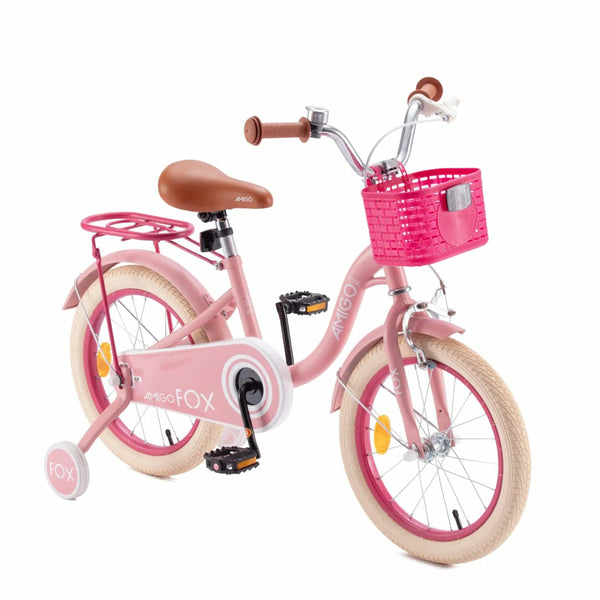 ROYALBABY PRINCESS GIRLS KIDS BIKE 14 INCH WITH BASKET FOR AGE 3-12 AMIGO/PINK - Like New