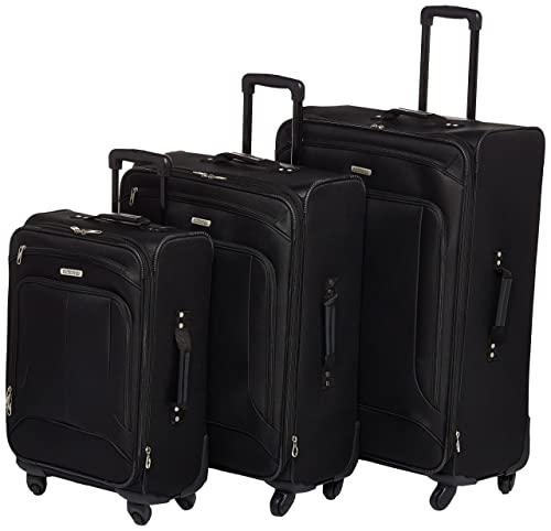 AMERICAN TOURISTER POP MAX SOFTSIDE LUGGAGE SPINNER WHEELS, 3-PIECE SET - BLACK - Brand New