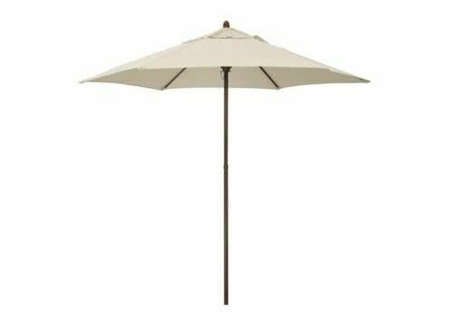 California Umbrella Astella MOW906202-P22 9' Market Umbrella – Beige/Wood Grain - Like New