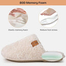 EVERFOAMS WOMEN'S FUZZY SLIP-ON SLIPPERS SIZE W9-10 CREAM WHITE - Like New