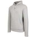 BLUE ICE MEN'S WAFFLE KNIT THERMAL HENLEY PULLOVER HOODIE - SIZE: MEN M - GRAY - Brand New