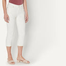 AMAZON ESSENTIALS LOW STRETCH SLIM MID-RISE CAPRI JEANS SIZE 10 - WHITE - Brand New