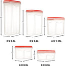 LARGEST Set of 60Pc Airtight Food Storage Containers - Stackable - RED - Brand New
