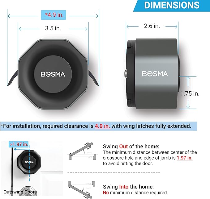 Bosma Aegis Smart Door Lock WiFi Gateway Auto-Unlock & Auto-Lock SL0001 - SILVER - Like New