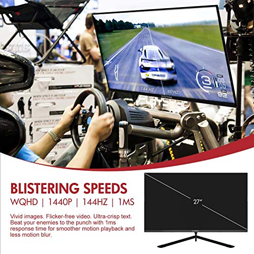 VIOTEK GFT27DB 27 WQHD Gaming Monitor TN 115% sRGB DP HDMIx3 VESA - BLACK - Like New