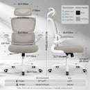 BESTFAIR HIGH BACK ERGONOMIC OFFICE CHAIR BREATHABLE MESH LUMBAR - LIGHTGRAY - Like New