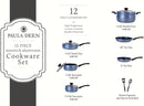 Paula Deen PD12PASSGM 12 Piece Cookware Set - Sea Glass - Like New