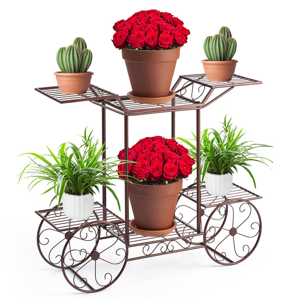 SORBUS GARDEN CART STAND FLOWER POT PLANT HOLDER 6 TIERS PARISIAN BRONZE - Like New