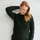 Aran Woollen Mills Eireann Mens Irish Cable Knit Sweater Emerald Green XX-Large - Brand New