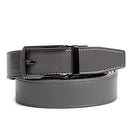 CARLO FELLINI GENUINE LEATHER RATCHET BELT - GRAY BELT / BLACK BUCKLE - Like New