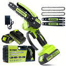DEVENBO MINI CHAINSAW 6 INCH HAND SAW WITH ELECTRIC CHAINSAW FUNCTION - GREEN - Like New