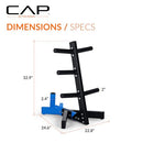 CAP BARBELL OLYMPIC PLATE TREE STORAGE RACK FOR WEIGHTS AND BAR BLUE - Like New