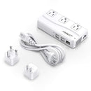 BESTEK UNIVERSAL TRAVEL ADAPTER 220V 110V VOLTAGE 6A 4-PORT USB ADAPTER - WHITE - Like New