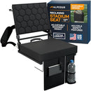 ALPCOUR FOLDING RECLINING STADIUM SEATS WITH BACK SUPPORT FOR BLEACHERS - BLACK - Like New