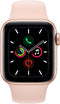 APPLE WATCH SERIES 5 GPS + LTE 44mm GOLD ALUMINUM CASE WITH PINK SAND SPORT BAND Like New