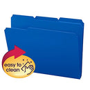 SMEAD POLY FILE FOLDER 1/3-CUT TAB LETTER SIZE BLUE 24 PER BOX 10503 - BLUE - Brand New