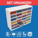 Akro-Mils 24-Drawer Plastic Storage Cabinet, 20"W x 6"D x 16"H, White - Like New