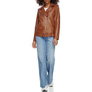 LW3RU545 Levi's Women's Oversized Faux Leather Jacket, Brown, X-Small - Brand New