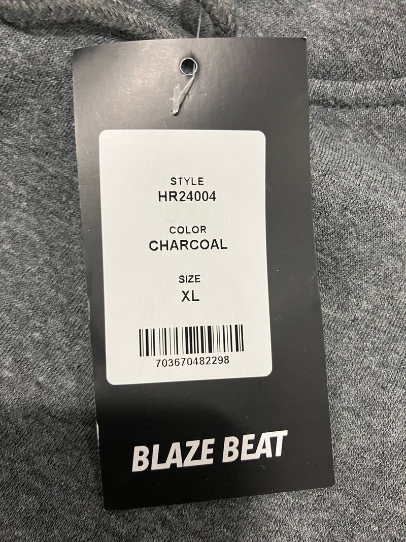 BLAZE BEAT SWEATSHIRT JACKET WITH FRONT POUCH - SIZE XL - CHARCOAL - HR24004 - Brand New