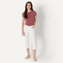 AMAZON ESSENTIALS LOW STRETCH SLIM MID-RISE CAPRI JEANS SIZE 10 - WHITE - Brand New