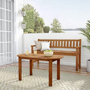 Linon Adirondack Acacia Wood Coffee Table Outdoor Patio Furniture Brown - Brand New