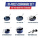 BLUE DIAMOND 10 PIECE COOKWARE SET DIAMOND INFUSED PFAS PFOA-FREE - BLUE - Like New