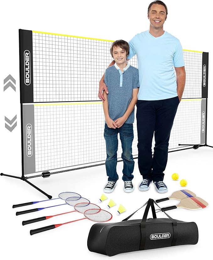 BOULDER SPORTS PICKLEBALL PADDLES & BADMINTON SET FOR BACKYARD - Scratch & Dent