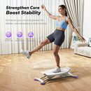 MERACH BALANCE BOARD ROCKING STEPPER WITH RESISTANCE BANDS - WHITE/PINK - Like New