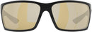Costa Del Mar Men's Reefton Rectangular Sunglasses - Sunrise Silver/Blackout Like New
