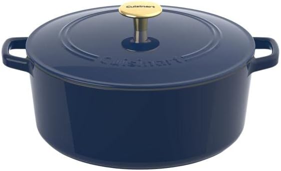 Cuisinart 7-Qt Enamel Cast Iron Covered Casserole CI670-30MB - MIDNIGHT BLUE Like New