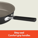 BELLA 9 PIECE CERAMIC NONSTICK COOKWARE, STACKABLE DESIGN, OVENSAFE - BLACK - Like New