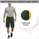 BLU ROCK MEN'S COTTON FLEX-STRETCH CARGO SHORTS - SIZE: MEN 36 - OLIVE - Like New