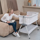 ANGELBLISS BABY BASSINET BEDSIDE SLEEPER, EASY FOLDING PORTABLE - BEIGE - Brand New