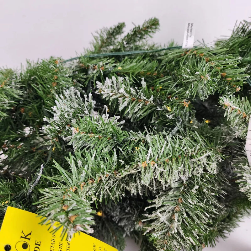 HOME REFLECTIONS 9' FLOCKED FAIRY LIGHT COLOR FLIP GARLAND USB CHARGING - GREEN - Like New