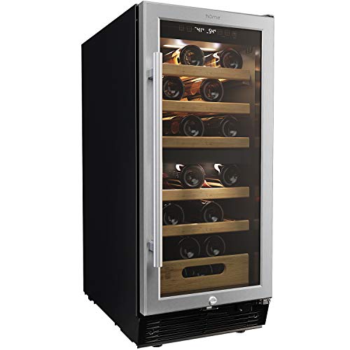 HOMELABS 25 BOTTLES HIGH-END WINE COOLER STANDALONE DUAL-ZONE MINI - BLACK - Like New