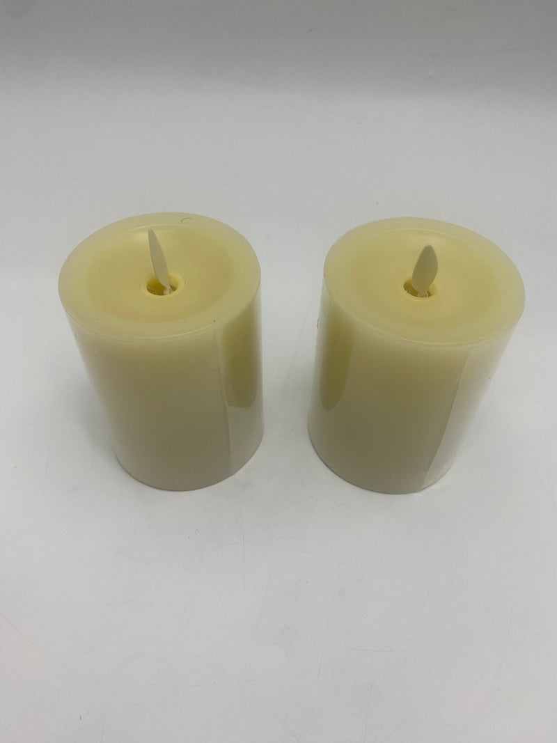 LUMINARA SET OF 4-BATTERY OPERATED FLAMELESS IVORY PILLAR CANDLES-2 SETS OF 4 - Like New