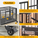 DAKITO 43/38 INCH HEAVY DUTY DOG CRATE FOLDING DOG KENNEL NO ASSEMBLY - BLACK - Like New