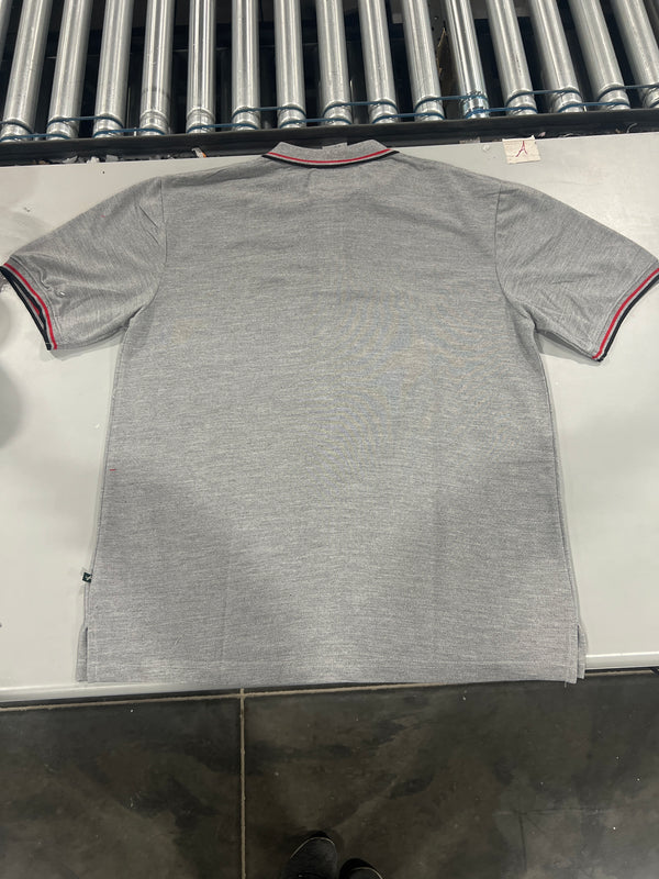 TIGER WOLF 3 BUTTON POLO SHIRT - SIZE: MEN XL - GRAY/RED/BLACK - Brand New