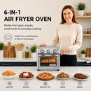 VAL CUCINA 12.7 QT COMPACT AIR FRYER TOASTER OVEN COMBO 2-RACK 6-IN-1 - SILVER - Like New