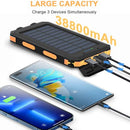 Solar Charger26303mAh Portable Solar Power Bank 2V 4A Dual USB, S1008D - ORANGE - Like New