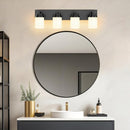 LKHF 4-LIGHT BATHROOM LIGHT FIXTURES, 27" - BLACK - Brand New