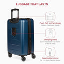 SWISSGEAR 8020 ECLIPSE HARDSIDE EXPANDABLE LUGGAGE CARRY-ON 18-INCH - NAVY - Brand New
