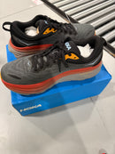 HOKA MEN-HOKA BONDI 8 RUNNING SIZE: MEN 11.5D - GRAY ORANGE LIGHT BLUE - Like New