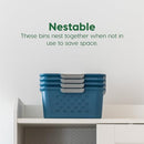 IRIS USA 6-Pack, Medium Plastic Storage Basket, Navy - Brand New