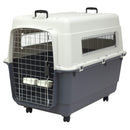 SPORTPET DESIGNS PLASTIC KENNELS ROLLING PLASTIC WIRE DOOR TRAVEL DOG CRATE - Like New